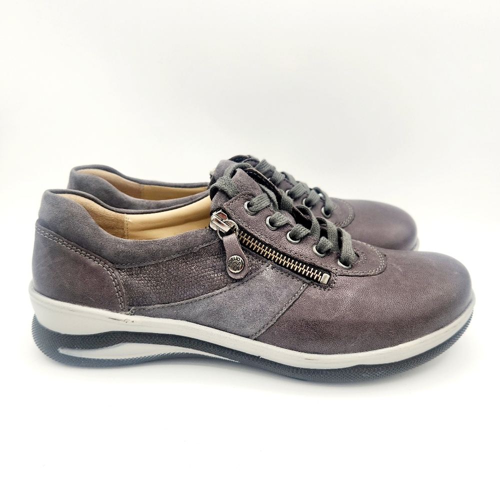 Fidelio Hallux Haley Mitzy Womens Sz 6.5 US 8.5 Sneaker Shoes Gray Lace Zip Up